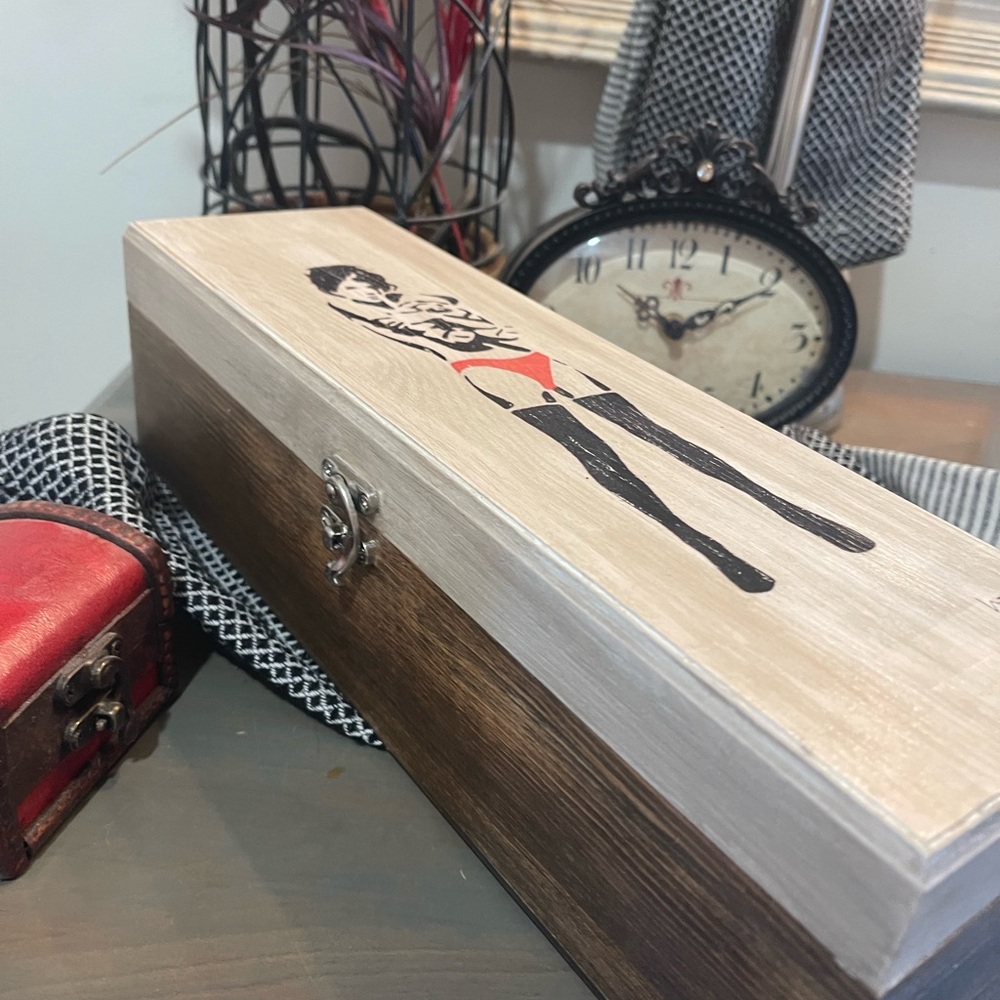 BANKSY BOX - Handmade Ink Transfer representation of BANKSY image on wood Box